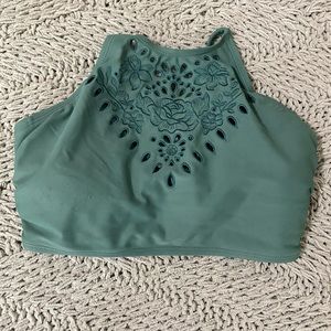 Green Target large bikini top